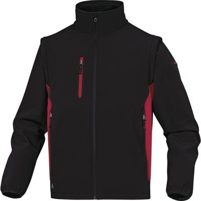 Kurtka robocza wiatroodporna i wodoodporna softshell 2 w 1 z odpinanymi rękawami - MYSEN2 Delta Plus L czarny/czerwony Kurtka robocza wiatroodporna i wodoodporna softshell 2 w 1 z odpinanymi rękawami - MYSEN2 Delta Plus L czarny/czerwony