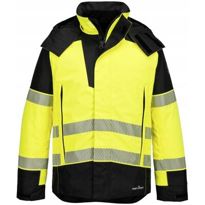 Portwest Kurtka zimowa trudnopalna i ostrzegawcza PW3 Modaflame Rain, kolor żółty/cz Portwest Kurtka zimowa trudnopalna i ostrzegawcza PW3 Modaflame Rain, kolor żółty/cz
