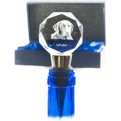 Labrador Retriever - zatyczka do butelki, kryształowy korek do wina ze zdjęciem, personalizowany prezent dla barmana marki Art-Dog Labrador Retriever - zatyczka do butelki, kryształowy korek do wina ze zdjęciem, personalizowany prezent dla barmana marki Art-Dog