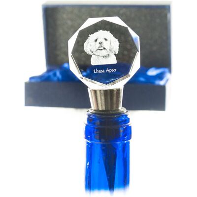 Lhasa Apso - zatyczka do butelki, kryształowy korek do wina ze zdjęciem, personalizowany prezent dla barmana marki Art-Dog Lhasa Apso - zatyczka do butelki, kryształowy korek do wina ze zdjęciem, personalizowany prezent dla barmana marki Art-Dog