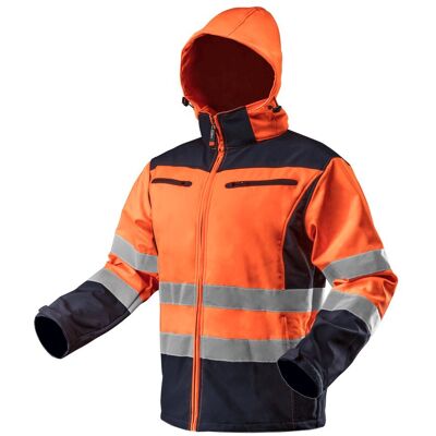 GTX Poland NEO TOOLS, Kurtka robocza ostrzegawcza softshell z kapturem, pomarańczowa, rozmiar L, 81-701-L GTX Poland NEO TOOLS, Kurtka robocza ostrzegawcza softshell z kapturem, pomarańczowa, rozmiar L, 81-701-L