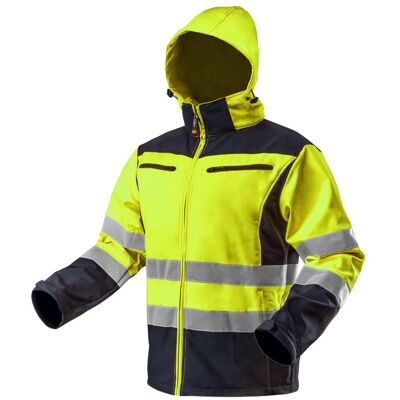 GTX Poland NEO TOOLS, Kurtka robocza ostrzegawcza softshell z kapturem, żółta, rozmiar S, 81-700-S GTX Poland NEO TOOLS, Kurtka robocza ostrzegawcza softshell z kapturem, żółta, rozmiar S, 81-700-S