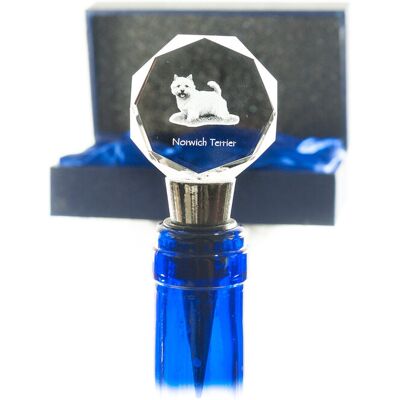Norwich Terrier - zatyczka do butelki, kryształowy korek do wina ze zdjęciem, personalizowany prezent dla barmana marki Art-Dog Norwich Terrier - zatyczka do butelki, kryształowy korek do wina ze zdjęciem, personalizowany prezent dla barmana marki Art-Dog