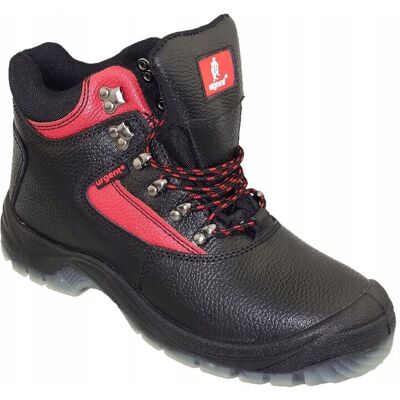 Obuwie buty ochronne robocze czarno-czerwone skóra BHP URGENT 102 S3 47 * Obuwie buty ochronne robocze czarno-czerwone skóra BHP URGENT 102 S3 47 *