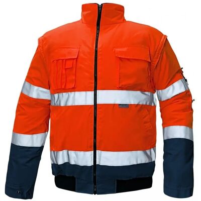 Cerva Ocieplana kurtka pilot 2w1 odpinane rękawy Clovelly HI-VIS ODBLASKOWA M * Cerva Ocieplana kurtka pilot 2w1 odpinane rękawy Clovelly HI-VIS ODBLASKOWA M *