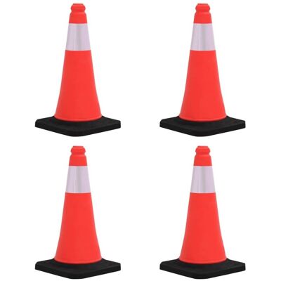 VidaXL Odblaskowe Pachołki Drogowe, 4 Szt., Ciężkie Podstawy, 50 Cm VidaXL Odblaskowe Pachołki Drogowe, 4 Szt., Ciężkie Podstawy, 50 Cm
