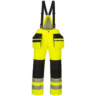 Portwest Ogrodniczki ostrzegawcze zimowe PW3 Czarny Żółty M Portwest Ogrodniczki ostrzegawcze zimowe PW3 Czarny Żółty M