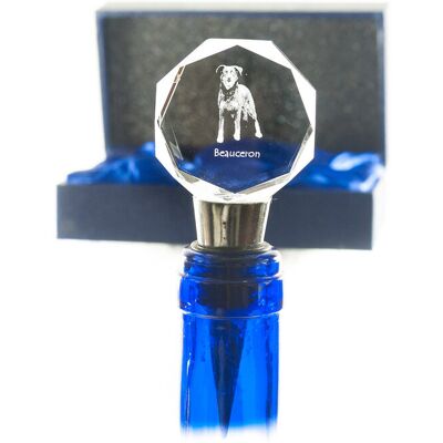 Owczarek francuski Beauceron - zatyczka do butelki, kryształowy korek do wina ze zdjęciem, personalizowany prezent dla barmana marki Art-Dog Owczarek francuski Beauceron - zatyczka do butelki, kryształowy korek do wina ze zdjęciem, personalizowany prezent dla barmana marki Art-Dog