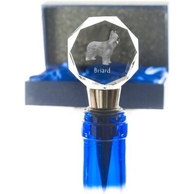 ART Owczarek francuski Briard, Berger de Brie - zatyczka do butelki, kryształowy korek do wina ze zdjęciem, personalizowany prezent dla barmana marki Ar.. ART Owczarek francuski Briard, Berger de Brie - zatyczka do butelki, kryształowy korek do wina ze zdjęciem, personalizowany prezent dla barmana marki Ar..