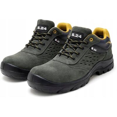 Inny producent S.24 BUTY ROBOCZE Z PODNOSKIEM SZARE SKÓRZANE SZNUROWANE 40 6IA Inny producent S.24 BUTY ROBOCZE Z PODNOSKIEM SZARE SKÓRZANE SZNUROWANE 40 6IA