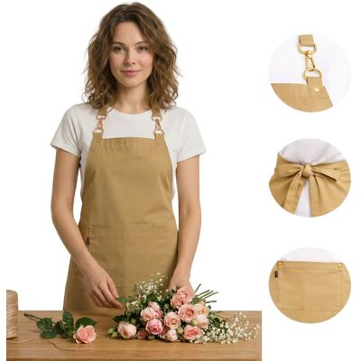 Sentyrz Fartuch Kosmetyczny Beauty KHAKI BEŻOWY Sentyrz Fartuch Kosmetyczny Beauty KHAKI BEŻOWY