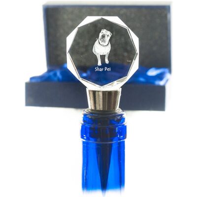 Shar Pei - zatyczka do butelki, kryształowy korek do wina ze zdjęciem, personalizowany prezent dla barmana marki Art-Dog Shar Pei - zatyczka do butelki, kryształowy korek do wina ze zdjęciem, personalizowany prezent dla barmana marki Art-Dog