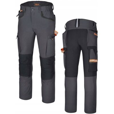 BETA Spodnie BHP robocze 4 way stretch slim fit grafitowe kieszenie rozmiar M BETA Spodnie BHP robocze 4 way stretch slim fit grafitowe kieszenie rozmiar M