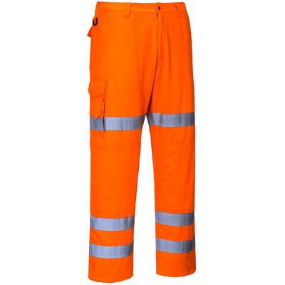 Portwest Spodnie bojówki ostrzegawcze z 3 taśmami 2XL Portwest Spodnie bojówki ostrzegawcze z 3 taśmami 2XL