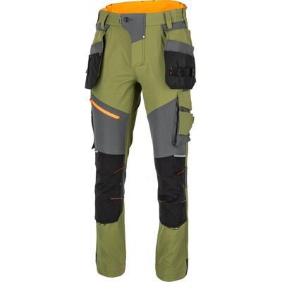 PROFIX Spodnie Męskie Robocze Do Pasa Stretch Elastomultiester Zielone, Rozm. 3xl PROFIX Spodnie Męskie Robocze Do Pasa Stretch Elastomultiester Zielone, Rozm. 3xl