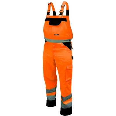 Spodnie ochronne ogrodniczki DEDRA BH81SO2-LD odblaskowe rozmiar LD, pomarańczowe Spodnie ochronne ogrodniczki DEDRA BH81SO2-LD odblaskowe rozmiar LD, pomarańczowe