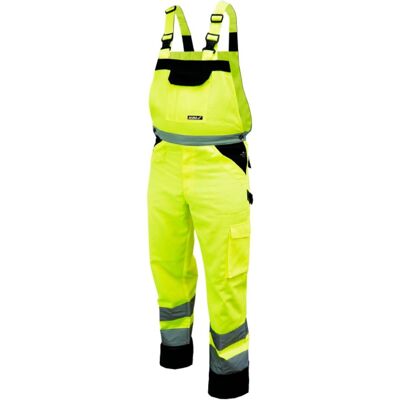 Spodnie ochronne ogrodniczki DEDRA BH81SO1-XL odblaskowe rozmiar XL, żółte Spodnie ochronne ogrodniczki DEDRA BH81SO1-XL odblaskowe rozmiar XL, żółte