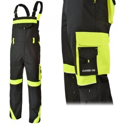 CLASSIC-VIS Spodnie robocze ogrodniczki odblaskowe vis 270g/m2 CLASSIC-VIS Spodnie robocze ogrodniczki odblaskowe vis 270g/m2