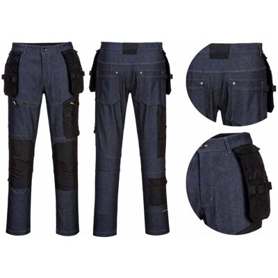Spodnie Robocze Strech Kx3 Kabury Jeansowe Denim Eu 54 96 Cm Portwest 38' Portwest Spodnie Robocze Strech Kx3 Kabury Jeansowe Denim Eu 54 96 Cm Portwest 38' Portwest