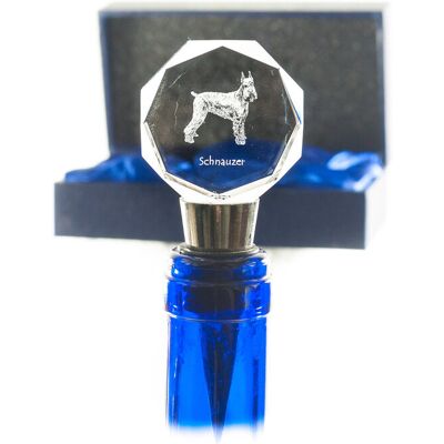 Sznaucer, Schnauzer I - zatyczka do butelki, kryształowy korek do wina ze zdjęciem, personalizowany prezent dla barmana marki Art-Dog Sznaucer, Schnauzer I - zatyczka do butelki, kryształowy korek do wina ze zdjęciem, personalizowany prezent dla barmana marki Art-Dog