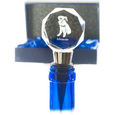 Sznaucer, Schnauzer - zatyczka do butelki, kryształowy korek do wina ze zdjęciem, personalizowany prezent dla barmana marki Art-Dog Sznaucer, Schnauzer - zatyczka do butelki, kryształowy korek do wina ze zdjęciem, personalizowany prezent dla barmana marki Art-Dog
