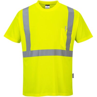 Portwest T-shirt ostrzegawczy z kieszonką Żółty 5XL Portwest T-shirt ostrzegawczy z kieszonką Żółty 5XL