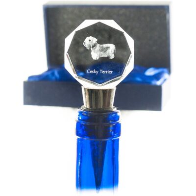 Terier czeski, Cesky Terrier - zatyczka do butelki, kryształowy korek do wina ze zdjęciem, personalizowany prezent dla barmana marki Art-Dog Terier czeski, Cesky Terrier - zatyczka do butelki, kryształowy korek do wina ze zdjęciem, personalizowany prezent dla barmana marki Art-Dog