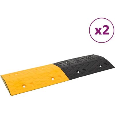 Vidaxl Progi Zwalniające, 2 Szt., Żółto-Czarne, 97x32,5x4 Cm, Gumowe Vidaxl Progi Zwalniające, 2 Szt., Żółto-Czarne, 97x32,5x4 Cm, Gumowe