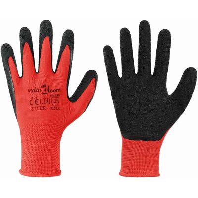 vidaXL Rękawice Robocze 12 pcs Czerwony i Czarny 7 / S Powłoka lateksowa vidaXL Rękawice Robocze 12 pcs Czerwony i Czarny 7 / S Powłoka lateksowa