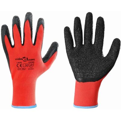 vidaXL Rękawice Robocze 12 pcs Czerwony i Czarny 9 / l Powłoka lateksowa vidaXL Rękawice Robocze 12 pcs Czerwony i Czarny 9 / l Powłoka lateksowa