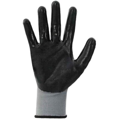 vidaXL Rękawice Robocze 12 pcs Szary i czarny 10 / xl Poliester vidaXL Rękawice Robocze 12 pcs Szary i czarny 10 / xl Poliester