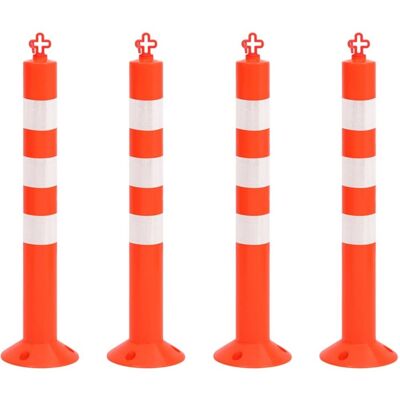 vidaXL Słupki drogowe, 4 szt., z łańcuchem, 75 cm, PE vidaXL Słupki drogowe, 4 szt., z łańcuchem, 75 cm, PE