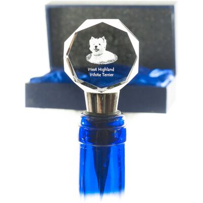 West Highland White Terrier, Westie - zatyczka do butelki, kryształowy korek do wina ze zdjęciem, personalizowany prezent dla barmana marki Art-Dog West Highland White Terrier, Westie - zatyczka do butelki, kryształowy korek do wina ze zdjęciem, personalizowany prezent dla barmana marki Art-Dog
