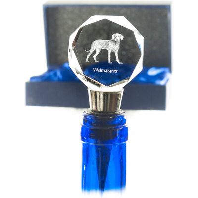 Wyżeł weimarski, Weimaraner - zatyczka do butelki, kryształowy korek do wina ze zdjęciem, personalizowany prezent dla barmana marki Art-Dog Wyżeł weimarski, Weimaraner - zatyczka do butelki, kryształowy korek do wina ze zdjęciem, personalizowany prezent dla barmana marki Art-Dog