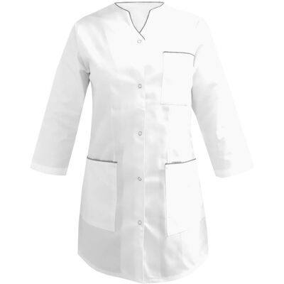 M&C Żakiet medyczny rękaw 3/4 damski biały lamówka szara fartuch 40 M&C Żakiet medyczny rękaw 3/4 damski biały lamówka szara fartuch 40