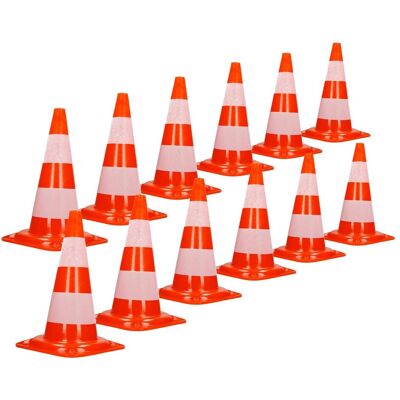 ECD Germany Zestaw 12 pachołków ostrzegawczych Pachołki ostrzegawcze Pachołki drogowe Pylon bezpieczeństwa 47 cm ECD Germany Zestaw 12 pachołków ostrzegawczych Pachołki ostrzegawcze Pachołki drogowe Pylon bezpieczeństwa 47 cm
