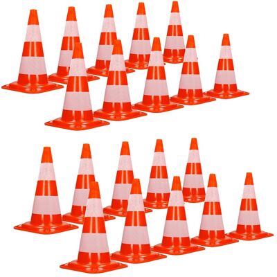 ECD Germany Zestaw 20 pachołków ostrzegawczych Pachołki ostrzegawcze Pachołki drogowe Pylon bezpieczeństwa 47 cm pachołek ECD Germany Zestaw 20 pachołków ostrzegawczych Pachołki ostrzegawcze Pachołki drogowe Pylon bezpieczeństwa 47 cm pachołek