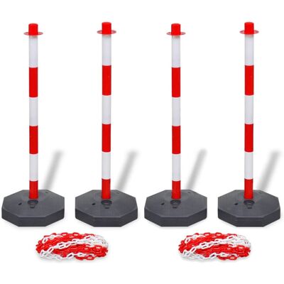 VMP Zestaw 4 słupków i 2 plastikowych łańcuchów o długości 10 m VMP Zestaw 4 słupków i 2 plastikowych łańcuchów o długości 10 m