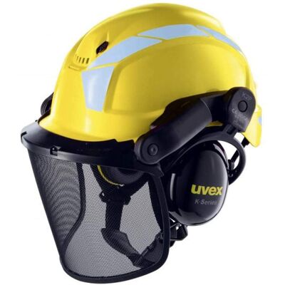 Kask Ochronny Uvex Pheos Forestry Leśny Zestaw Żółty Kask Ochronny Uvex Pheos Forestry Leśny Zestaw Żółty