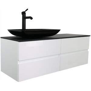 MEBLICO BIAŁY LAKIEROWANY ZESTAW POD UMYWALKĘ 120 CM BLAT HPL CZARNY MARMUR MEBLICO BIAŁY LAKIEROWANY ZESTAW POD UMYWALKĘ 120 CM BLAT HPL CZARNY MARMUR