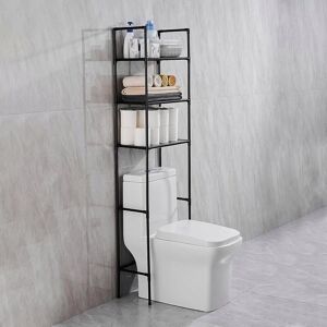 Inny producent Czarna półka łazienkowa LIUBEI 3-poziomowa – organizer nad toaletę Inny producent Czarna półka łazienkowa LIUBEI 3-poziomowa – organizer nad toaletę