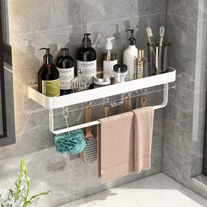 Inny producent PÓŁKA ŁAZIENKOWA Biały z hakiem samoprzylepna 60cm Inny producent PÓŁKA ŁAZIENKOWA Biały z hakiem samoprzylepna 60cm