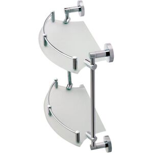 Półka łazienkowa pod lustro podwójna półokrągła szklana ścienna chrom STELLA Classic 07.811 Półka łazienkowa pod lustro podwójna półokrągła szklana ścienna chrom STELLA Classic 07.811