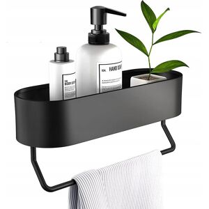 Arhatreya PÓŁKA ŁAZIENKOWA POD PRYSZNIC WISZĄCA CZARNA Samoprzylepne+dziurkowane 30cm Arhatreya PÓŁKA ŁAZIENKOWA POD PRYSZNIC WISZĄCA CZARNA Samoprzylepne+dziurkowane 30cm