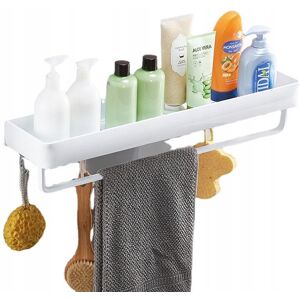 Inny producent Półka łazienkowa pod prysznic z hakiem 40cm Biały Inny producent Półka łazienkowa pod prysznic z hakiem 40cm Biały