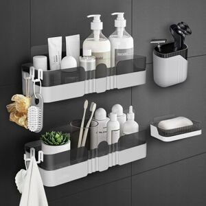 Inny producent Półka Łazienkowa Wisząca 4w1 Samoprzylepna Zestaw z Mydelniczką i Kubkiem Inny producent Półka Łazienkowa Wisząca 4w1 Samoprzylepna Zestaw z Mydelniczką i Kubkiem