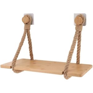 TENDANCE Półka łazienkowa wisząca ROPE beżowa bambusowa ze sznurem 40x20x20 cm montaż bez wiercenia udźwig 4 kg TENDANCE Półka łazienkowa wisząca ROPE beżowa bambusowa ze sznurem 40x20x20 cm montaż bez wiercenia udźwig 4 kg