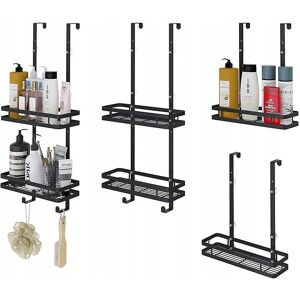 Zlaro Półka wisząca łazienkowa pod prysznic Czarna Loft Organizer na kosmetyki Zlaro Półka wisząca łazienkowa pod prysznic Czarna Loft Organizer na kosmetyki