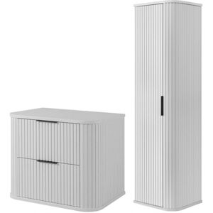 Inny producent SZAFKA 60 CM + SŁUPEK 139 CM ZESTAW ŁAZIENKOWY WISZĄCY BIAŁY FRONTY MDF Inny producent SZAFKA 60 CM + SŁUPEK 139 CM ZESTAW ŁAZIENKOWY WISZĄCY BIAŁY FRONTY MDF