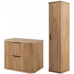 Inny producent SZAFKA 60 CM + SŁUPEK 139 CM ZESTAW ŁAZIENKOWY WISZĄCY DĄB FRONTY MDF Inny producent SZAFKA 60 CM + SŁUPEK 139 CM ZESTAW ŁAZIENKOWY WISZĄCY DĄB FRONTY MDF